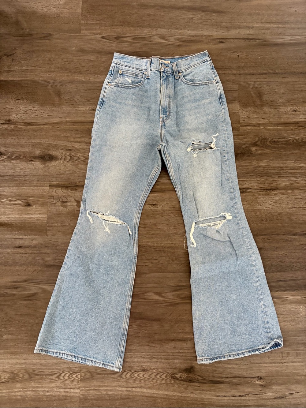 Levi's Light Blue Distressed Bootcut Jeans